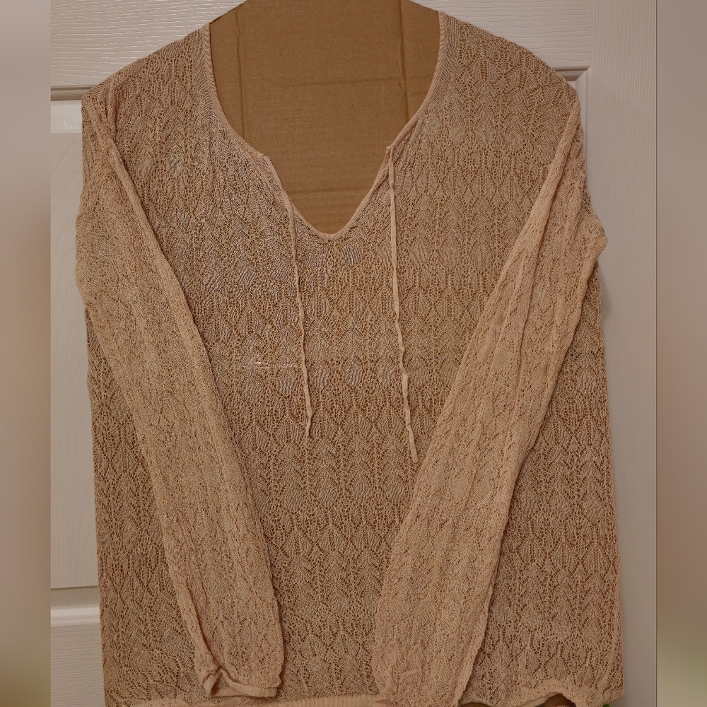 Stefanel Beige Knit Long Sleeve Top